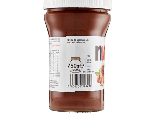 Nutella Ferrero 750g – Crema Spalmabile Maxi Formato per la Colazione di Tutta la Famiglia