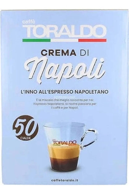 Cialde Caffè Toraldo Crema di Napoli 50pz – Espresso Napoletano Intenso e Cremoso per Moka e Macchine a Cialde