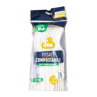 UTM 15 FORCHETTE COMPOSTABILI 100% BIO