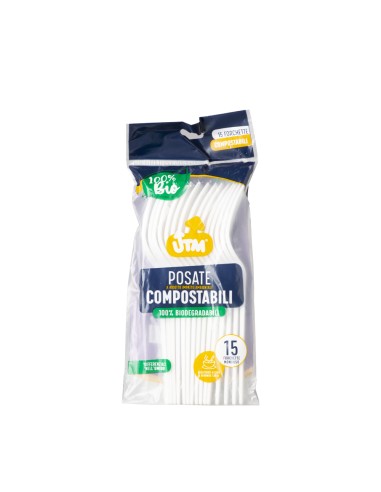 UTM 15 FORCHETTE COMPOSTABILI 100% BIO